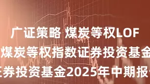 广证策略 煤炭等权LOF: 招商中证煤炭等权指数证券投资基金2025年中期报告