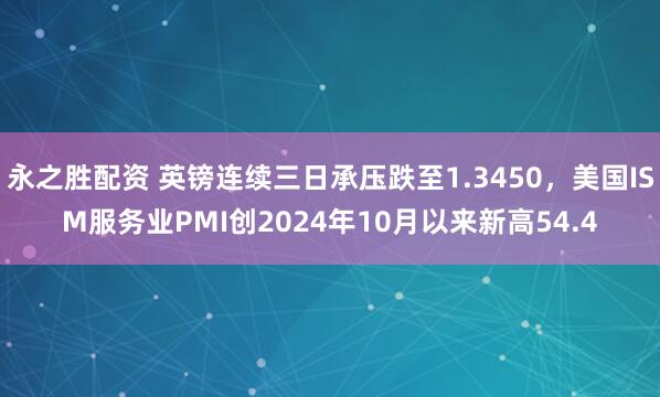 永之胜配资 英镑连续三日承压跌至1.3450，美国ISM服务业PMI创2024年10月以来新高54.4
